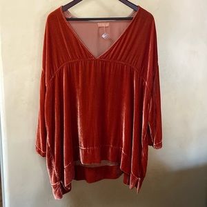 Sz S CP Shades Rust Orange Oversized SOFT Silk Blend Tunic Top NWOT
